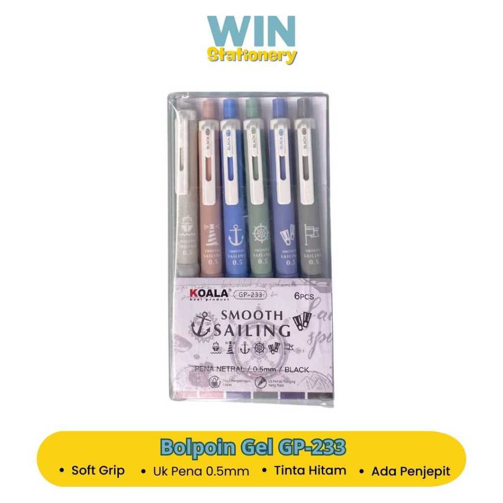 

Bolpoin Gel Tinta Hitam Smooth Sailing GP-233