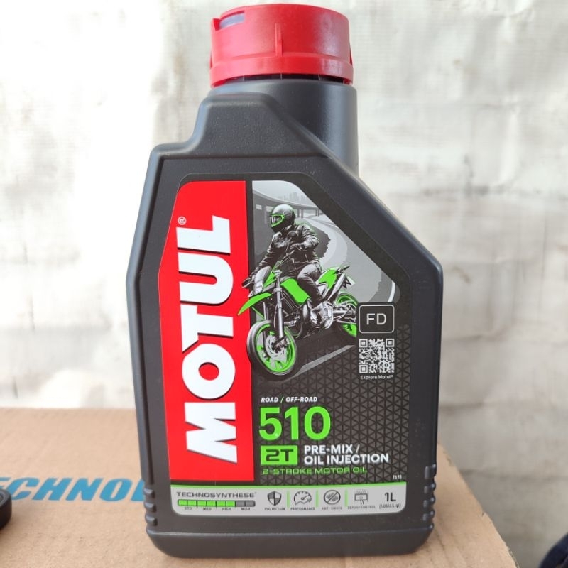 Oli mesin motor samping Motul 2T - 510 1 liter | Oli Motul Hijau 2 Tak Ninja Fizr