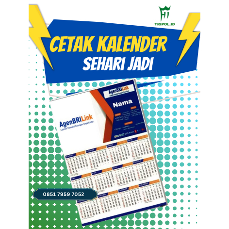 Kalender Agen BRILink custom tanpa minimal order