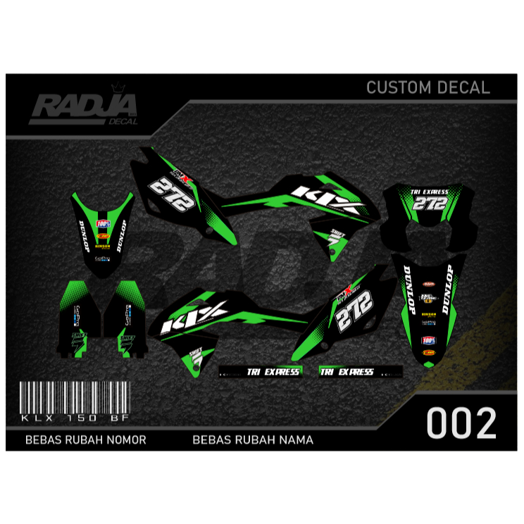 DECAL STICKER KLX 150 BF (002) DEKAL STIKER FULLBODY KAWASAKI LX G SE EXTREME 2016 2017 2018 2019 20