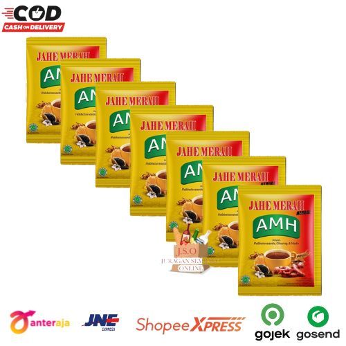 

[ JSO ] AMH Jahe Merah Herbal Renceng isi 10 x 20gr Habbatussauda Plus Gingseng Dan Madu Minuman Serbuk Instan Herbal Halal