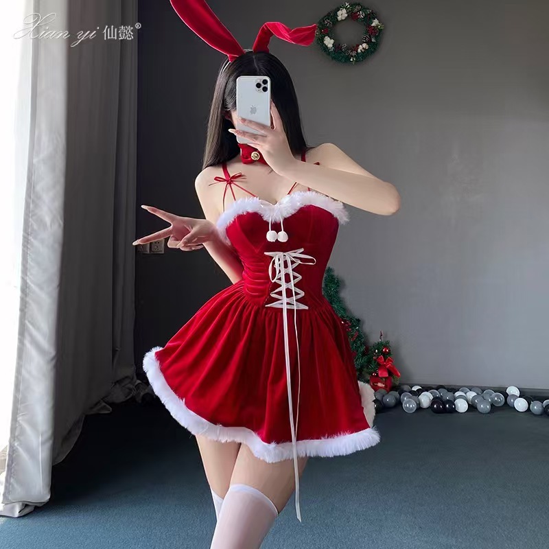 Christmas costume cute bunny girl cosplay nightclub performance costume sweet dress set