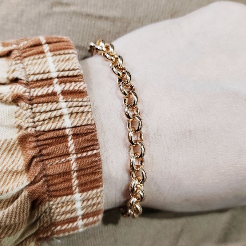 Gelang Emas Xuping Model Rantai Belah Rotan Untuk Remaja Dewasa Sebagai Pengganti Emas Asli