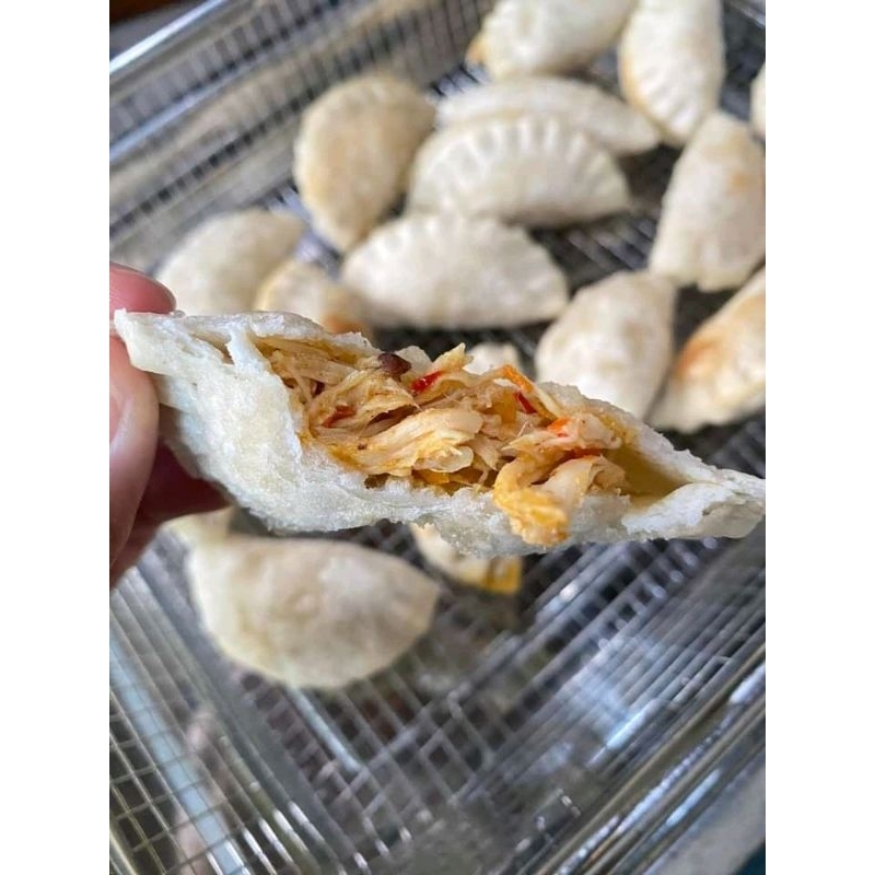 

cireng isi ayam suwir pedas original keju mozzarella Jando kemasan vacum