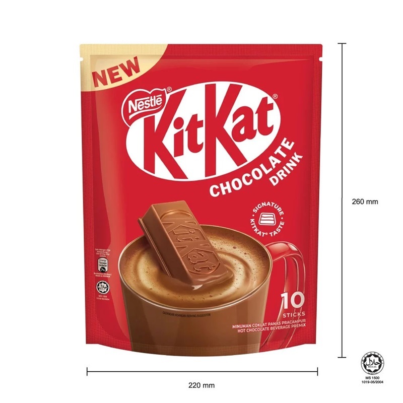 

Minuman Coklat Nestle KITKAT Chocolate Drink isi 10 Sticks