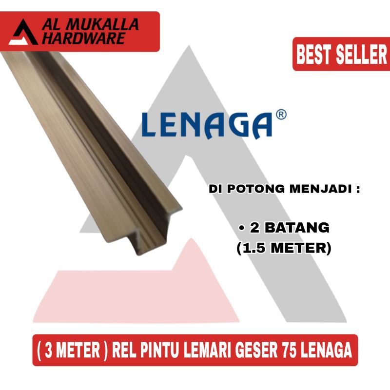 ( 2 Batang + 1.5 Meter )Rel 75 Lenaga 1.5 Meter Pintu Lemari Sliding / Geser