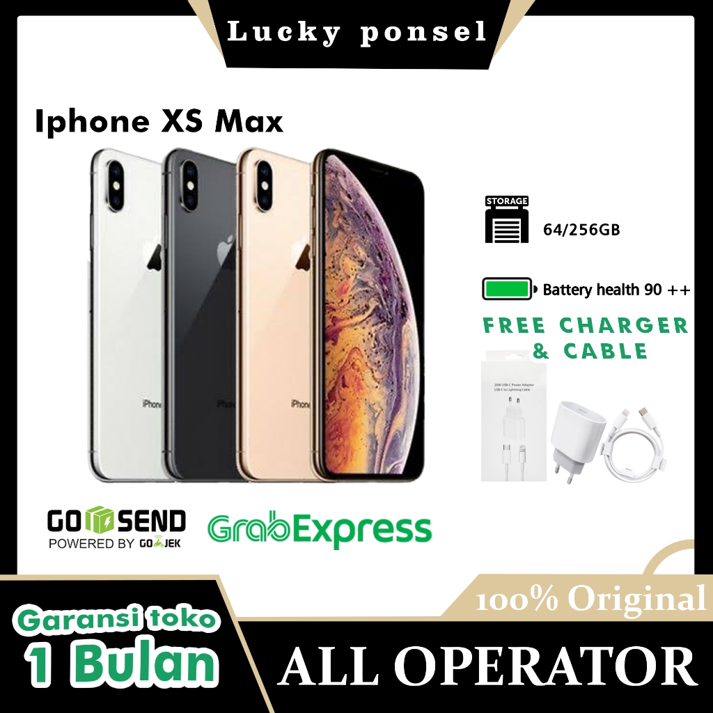 IPHONE XS MAX 64GB/256GB  LIKE NEW/GARANSI 1BULAN/MULUS/FULLSETT/ORIGINAL