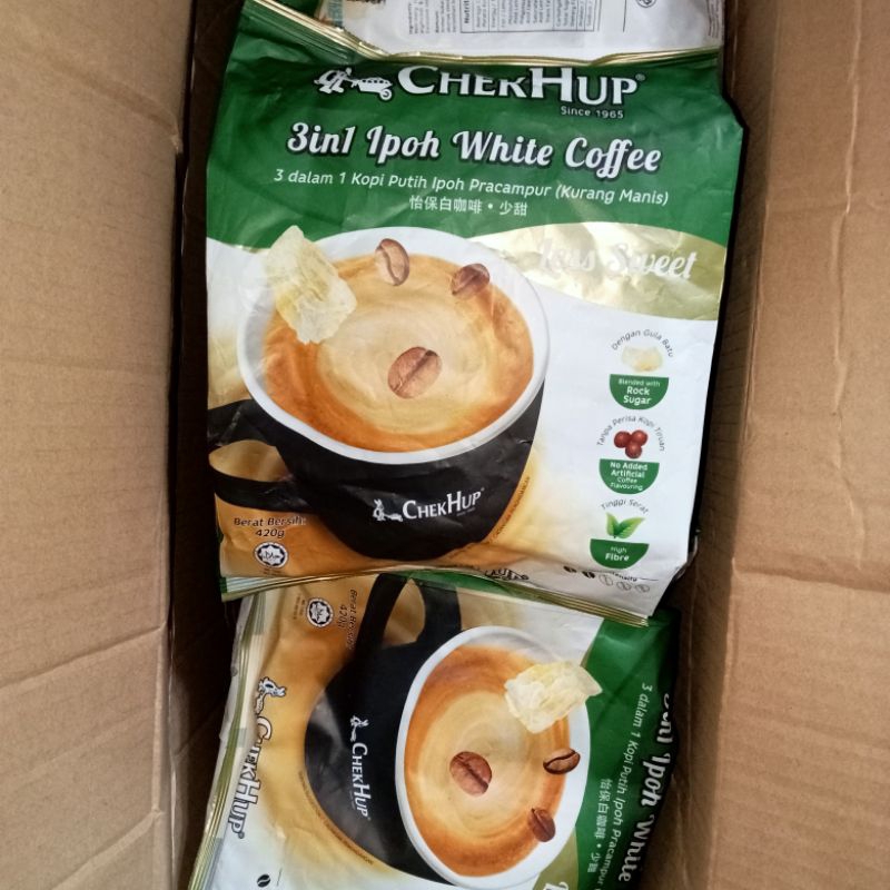 

check hup 3in1 ipoh white coffee varian less sweet(satu kotak)