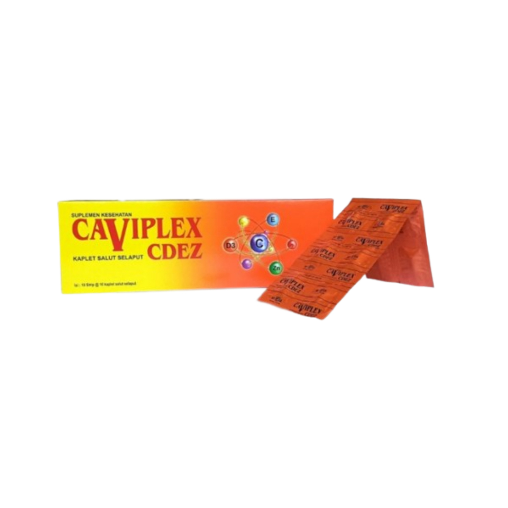 CAVIPLEX CDEZ BOX / Suplemen daya tahan tubuh - Vitamin Dewasa - Vitamin C D E Znc - 1 box 10 strip