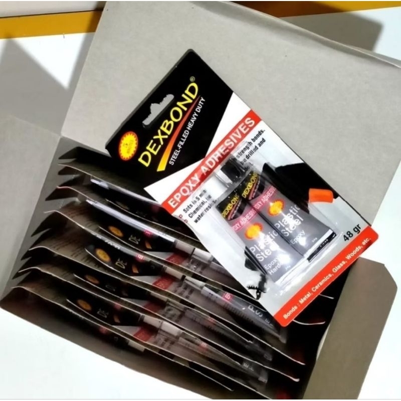 (DI JUAL MURAH) DEXBOND 1 LUSIN / Lem Dexbond / Lem besi / Lem besi lusinan / lem 5 menit / lem besi