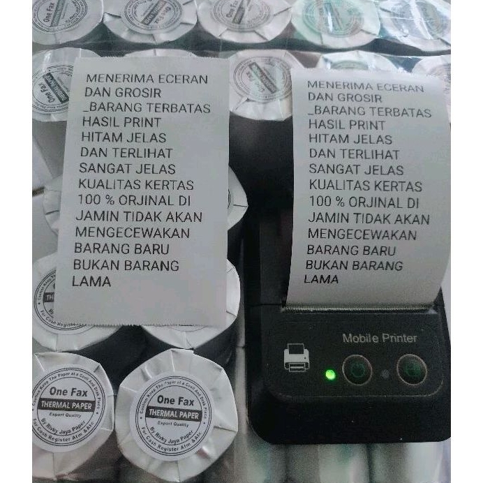 

Kertas Termal 57x40mm paket 1kg isi 20 Roll struk kasir edc