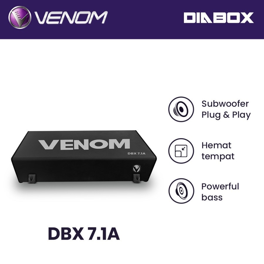 Subwoofer Bagasi Mobil VENOM DBX 7.1A Subwoofer Aktif Plug and Play