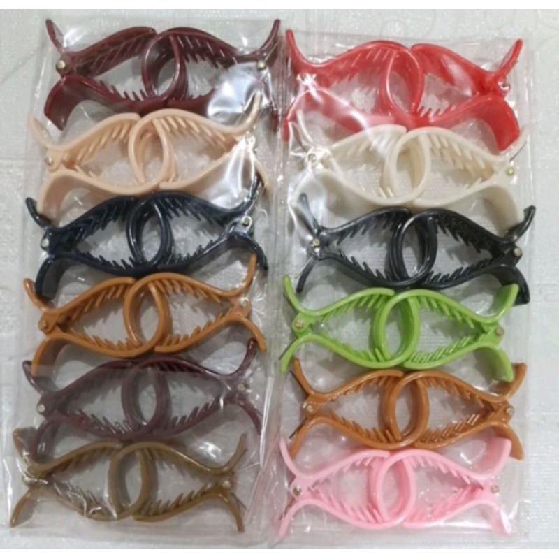 JEPIT SALON TARING GIGI IKAN WARNA RANDOM ISI 12 PCG