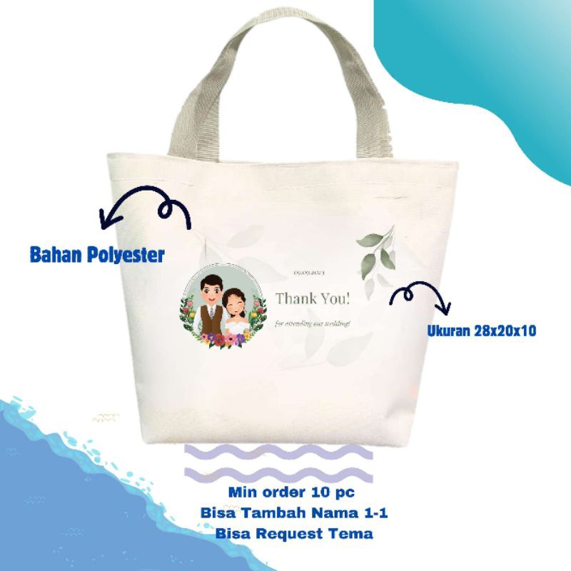 Souvenir Tas Totebag Wedding Printing Custom Totebag Mini Printing