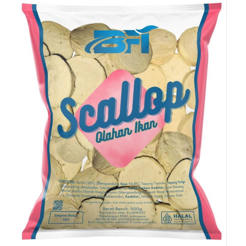 

SCALLOP BFI OLAHAN IKAN KEMASAN 500 GRAM