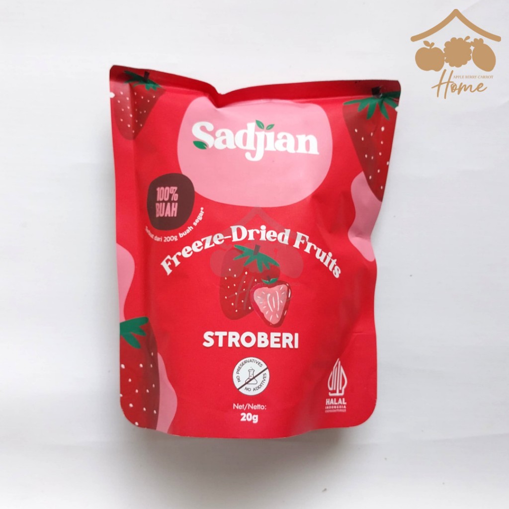 

Sadjian Freeze Dried real Fruits 100% buah asli Strawberry 20gr stroberi 20 gr sajian natural kering