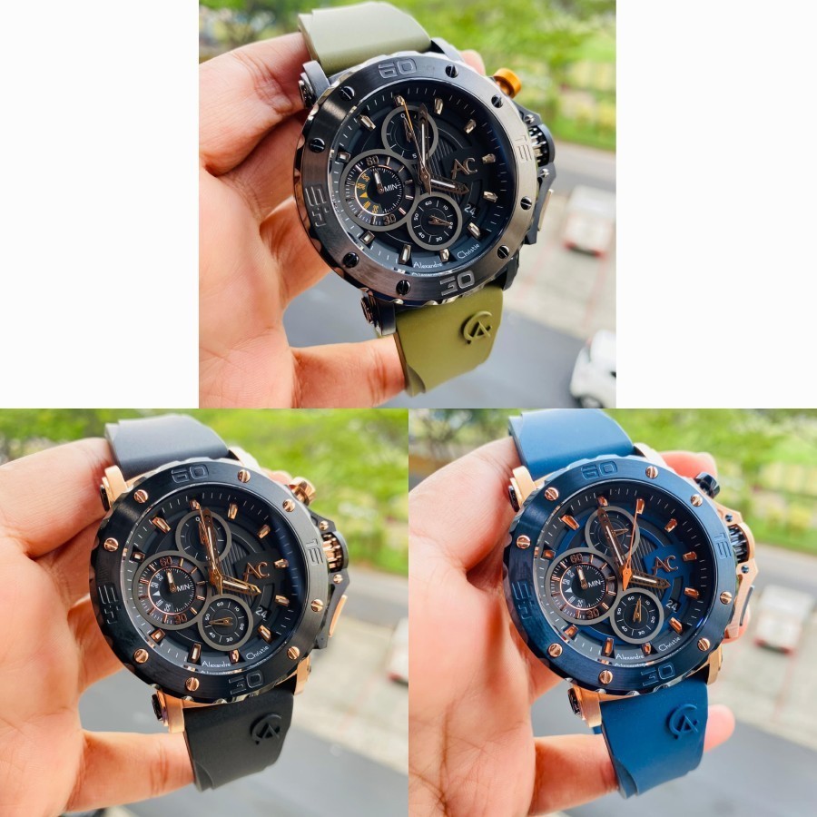 JAM TANGAN PRIA ALEXANDRE CHRISTIE AC 9205 AC9205 RUBBER SERIES ORIGINAL