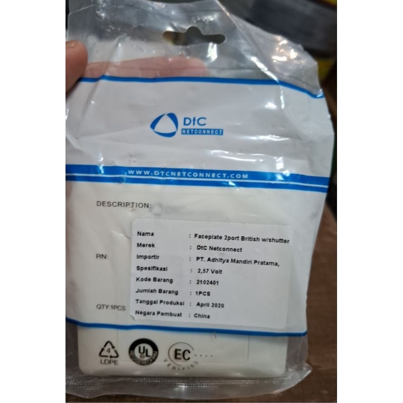 frame faceplate 2 lubang DTC