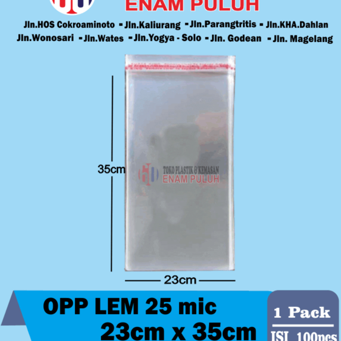 

Plastik opp lem tebal 25 23x35 23x35 seal 100 lembar pcs kaca 25 micron undangan bening mura