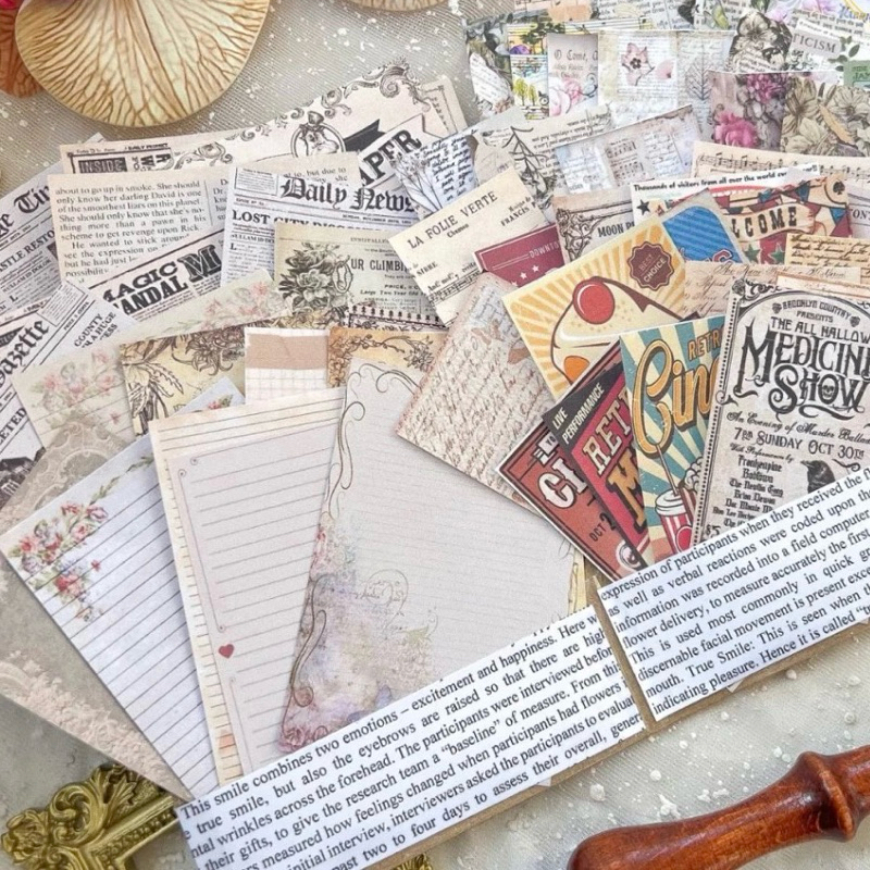

[B760] 60pcs Journaling Jurnal Kit journal kit vintage deco diari DIY scrapbooking paper pack kertas dekorasi