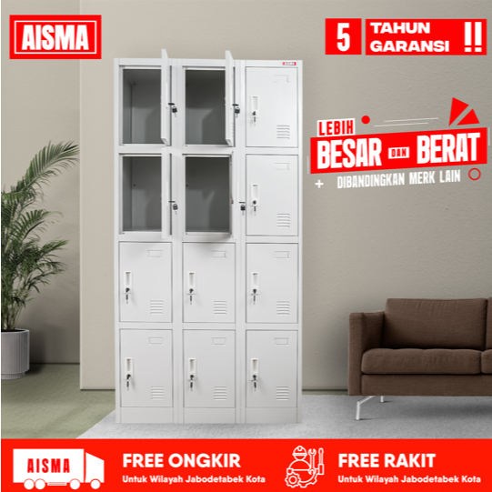 AISMA Loker 12 pintu - Loker Sekolah Loker Karyawan