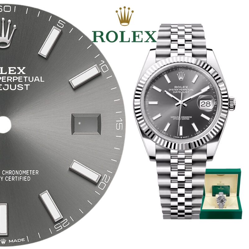 【100% ASLI】Jam Tangan Rolex pria Rolex Datejust Series m126334-0014 dial 41mm Automatic 18K White Go