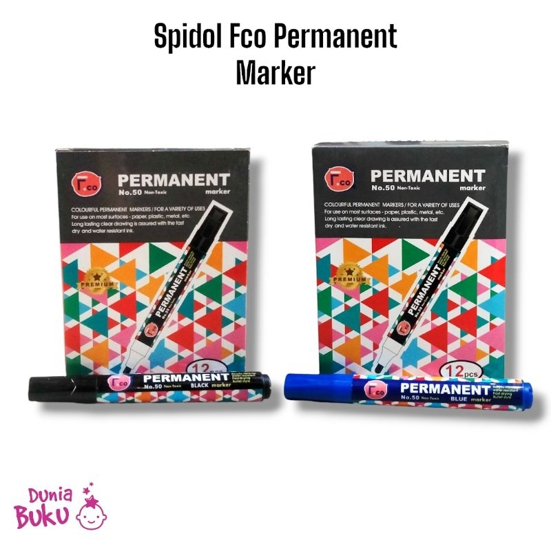 

( 1 Box/ 12 Pcs ) Spidol Permanent Marker Fco