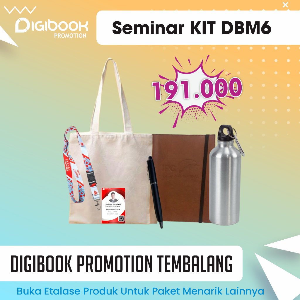 

Totebag Kanvas, Notebook Kulit Karet, Tumbler Ventura, Idcard+Lanyard, Pulpen Besi | Paket Seminar Kit Isi 5 | DBM6