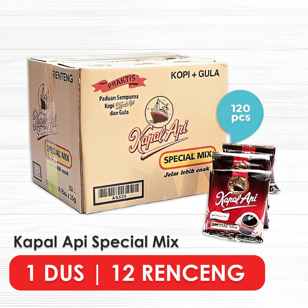 

Kopi Kapal Api Spesial Mix 23gr per 1 Dus isi 120 Sachet