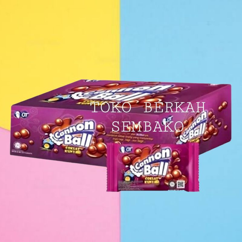 

(BOX) CANON BALL Cokelat Kunyah Rasa Cokelat Isi 24Pcs