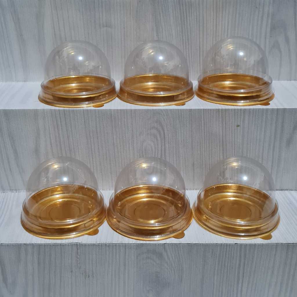 Tray Mika Mooncake Bulat Tutup Gold Tray Bulat Gold Packaging Kue Bulan
