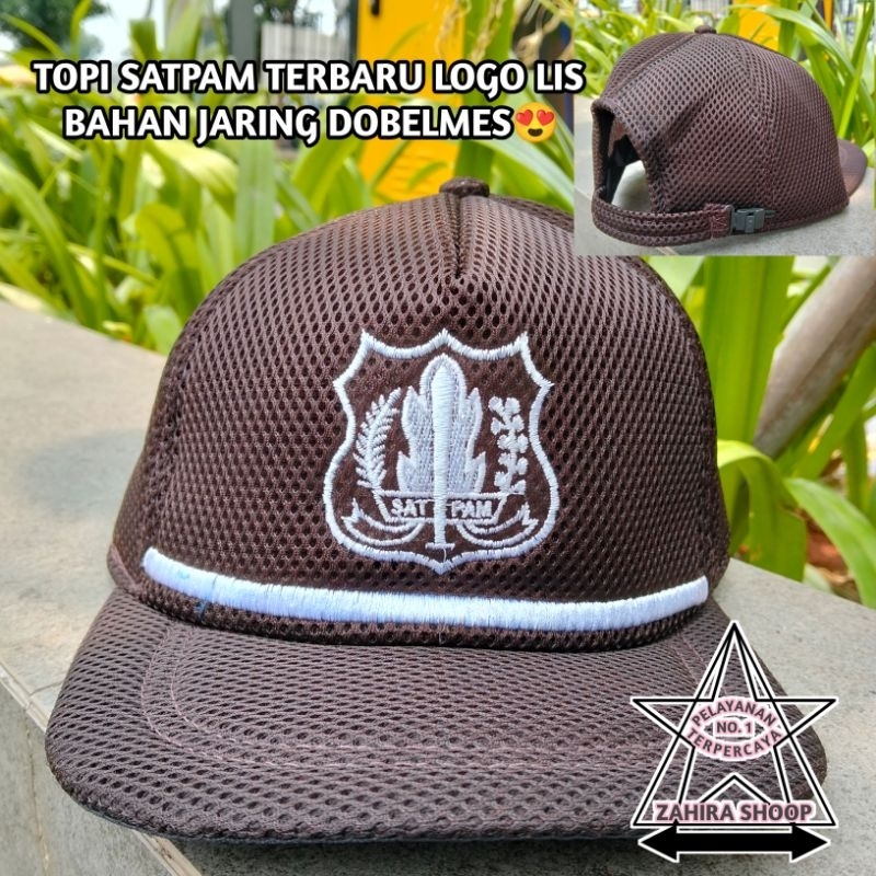 topi satpam terbaru/topi satpam jaring dobelmes/topi satpam tebal/topi pdl satpam/topi lapanggan sat