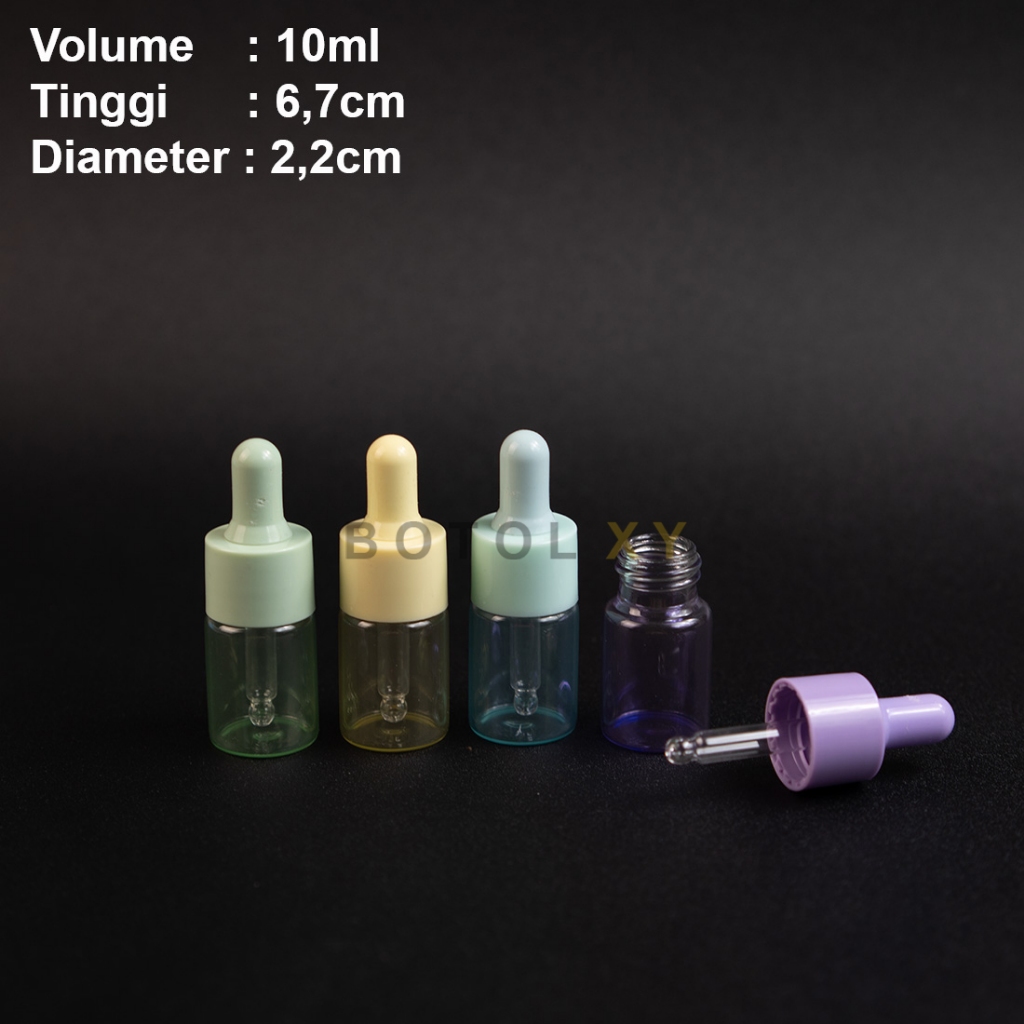 Botol Pipet 10ml Pastel Edition Bahan Kaca Tebal Dropper Serum Skincare Bottle