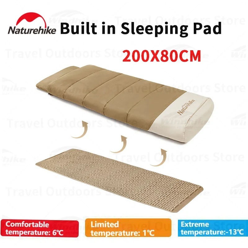 Sleeping Bag Camping + IXPE Sleeping Pad Matras Naturehike CNH22SD006 Kantong Tidur Hiking Paket Mat