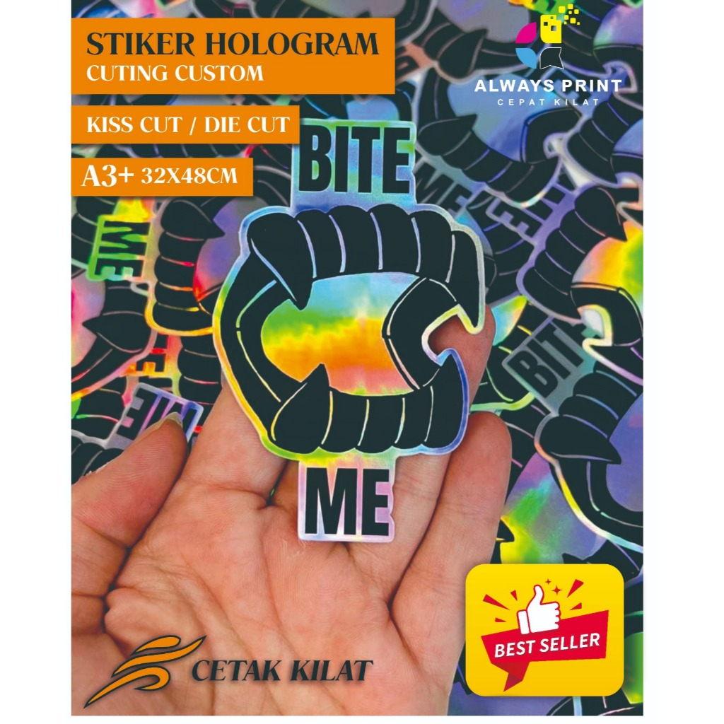 

Label Stiker Hologram Rainbow + Cuting