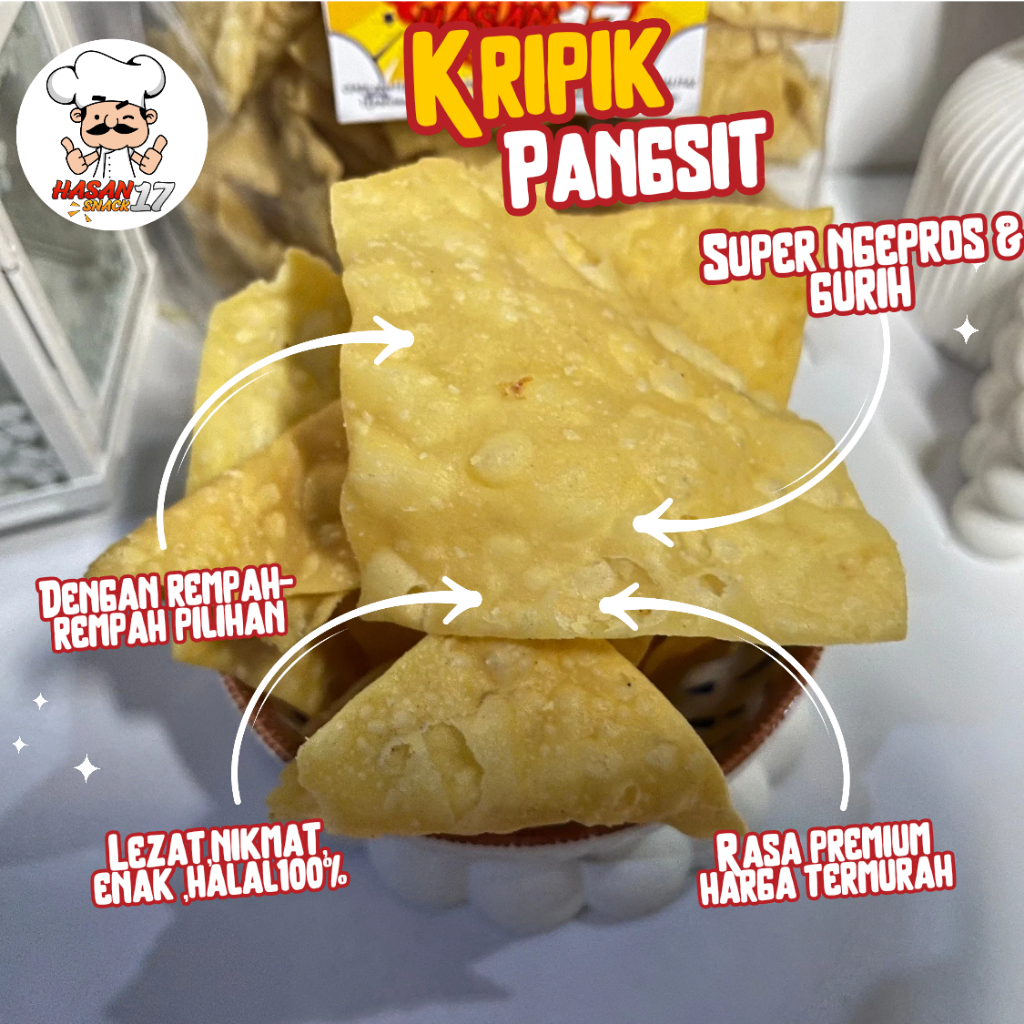 

KERIPIK PANGSIT BAWANG 250 GRAM / GRATIS ONGKIR BISA COD/ SUPER RENYAH KRIUK ENAK LEZAT / CEMILAN SNACK / MAKANAN RINGAN / HASAN SNACK 17