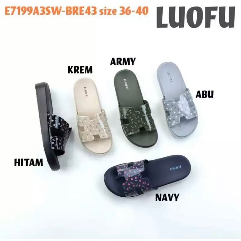 Sandal luofu Wanita Sandal jelly karet Sandal luofu Sandal Luofu import Size 36-40
