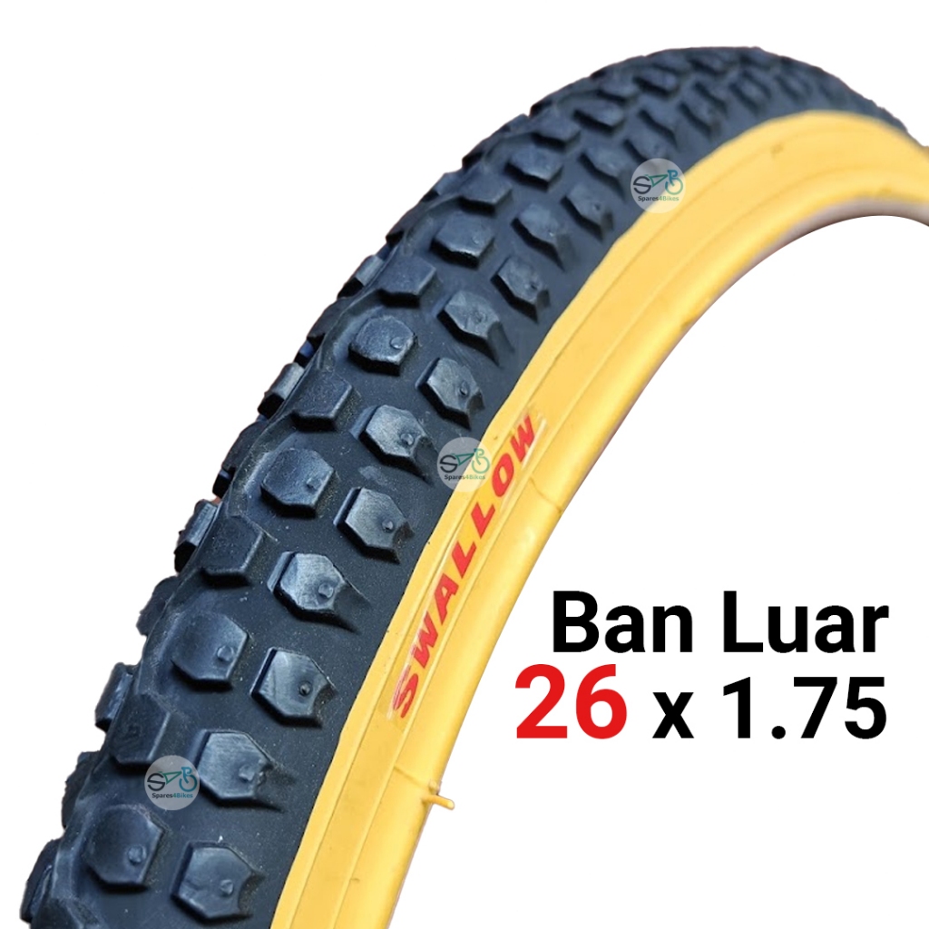 Ban Luar Sepeda Mini 26 x 1.75 Hitam Kuning SWALLOW