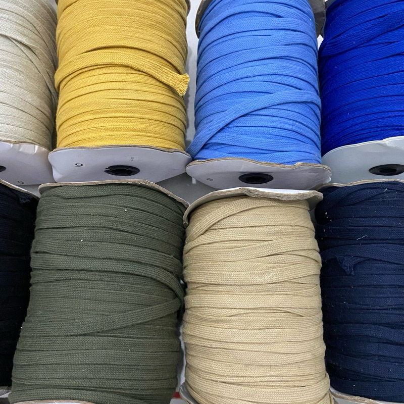 tali kur hoodie gepeng katun/ tali celana gepeng katun 2 lapis harga per 5 meter