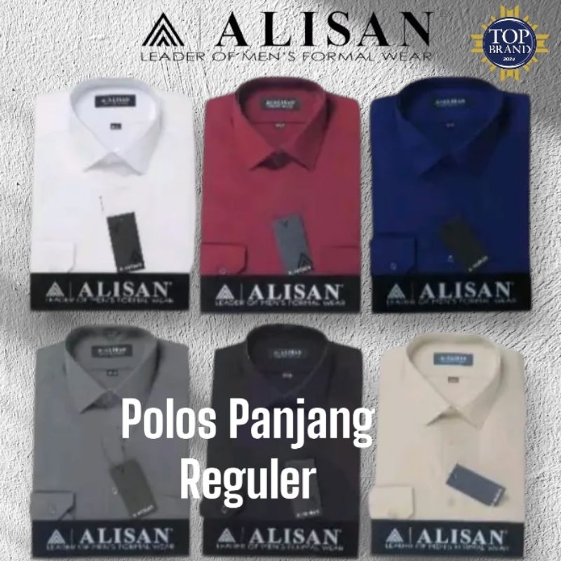 Kemeja Alisan Polos Panjang Reguler Size XS-XXXL