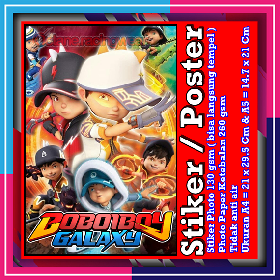 Sticker Poster boboiboy galaxy boboi boy stiker Vynil lukisan Hiasan Dinding Kamar Bag-3