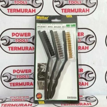 

MOLLAR D85000-9" Sikat Kawat Baja Kuningan Nylon 3 Pcs Wire Brush Set 9" Besar - D85000-9”