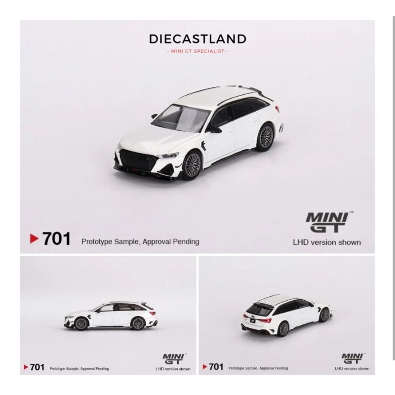 Mini GT #701 Audi ABT RS6-R Glacier White Metallic MGT00701-R MiniGT MGT Diecast Miniature Car Dieca