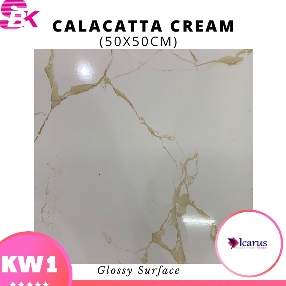 Keramik Lantai 5x5 Calacatta Cream
