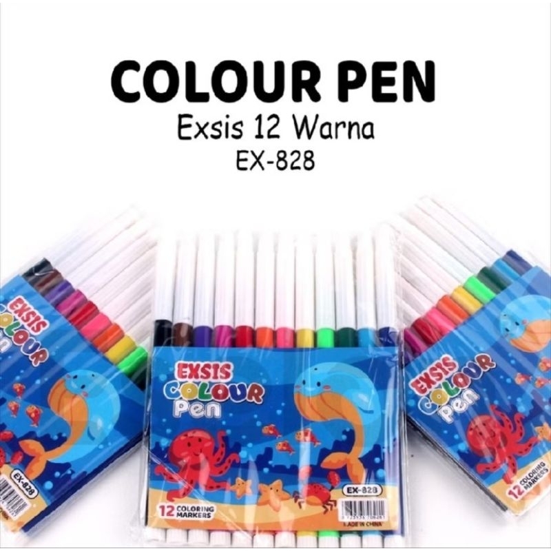 

12warna Spidol MINI EXSIS 828-12 / 1Set Color pen Mini EXSIS 12 warna
