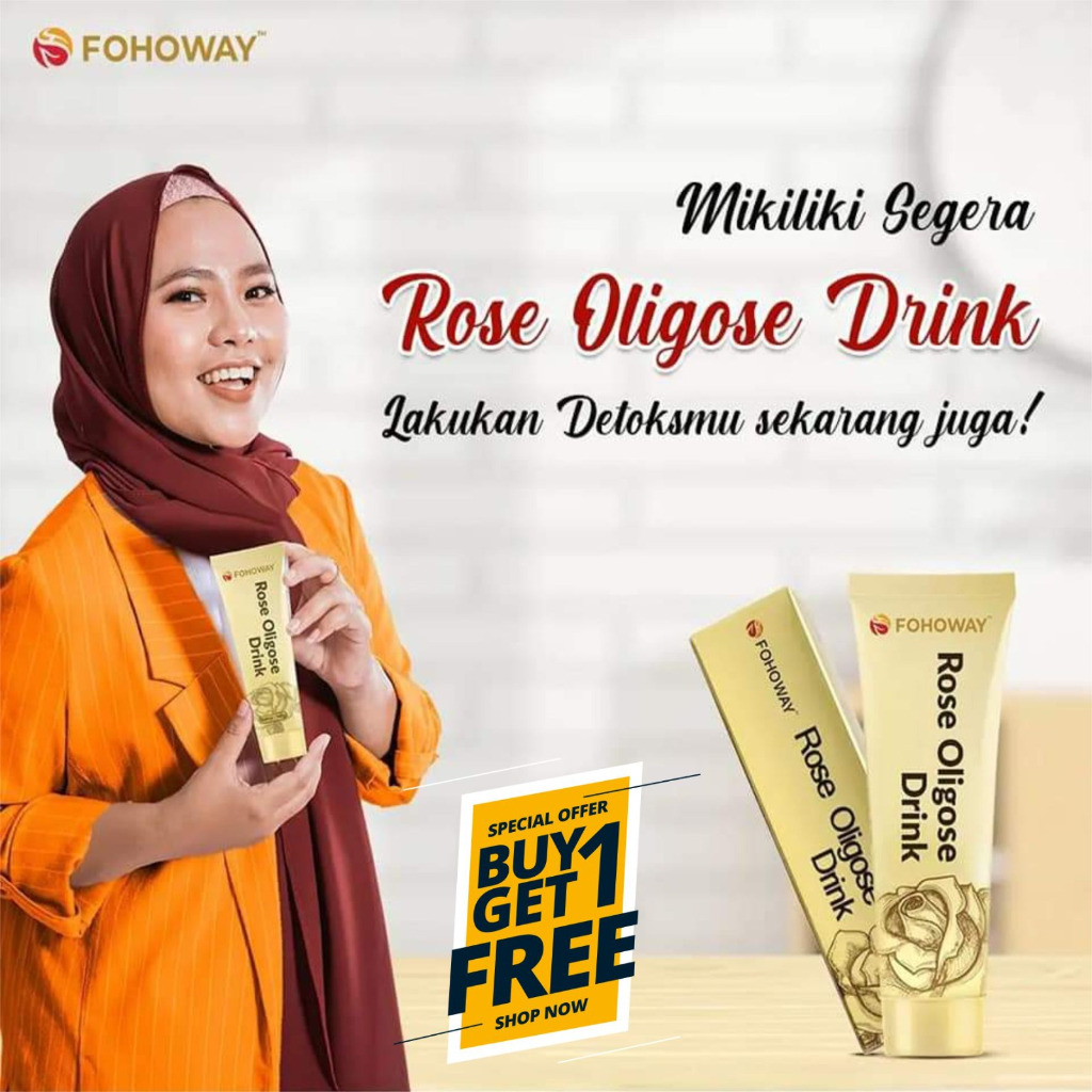 PROMO ROSE OLIGOSE DRINK Buy 1 Get 1 Free : Fohoway - Detox - Fatloss - Pelangsing - Detoksifikasi -