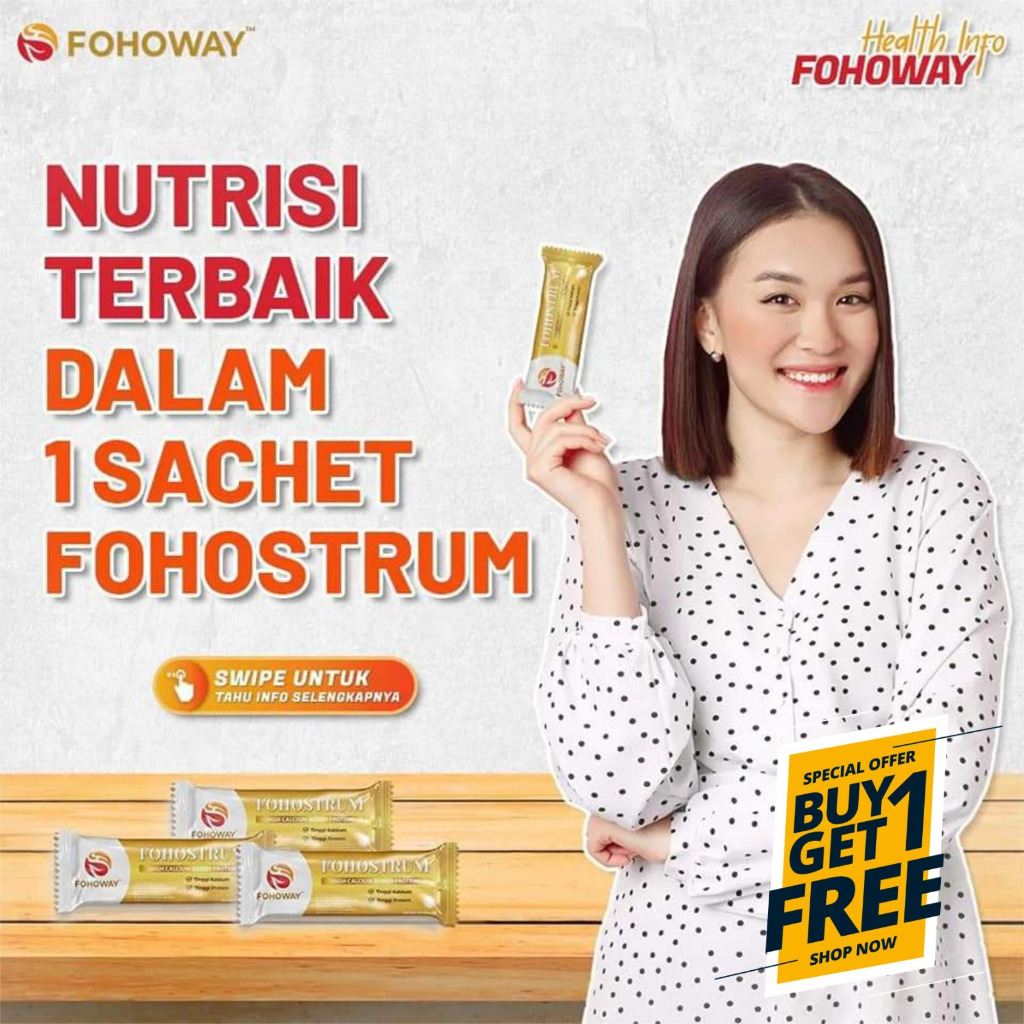 PROMO FOHOSTRUM Buy 1 Get 1 Free : Kalsium - Protein - Kolostrum - Peninggi Badan - Penambah Massa O