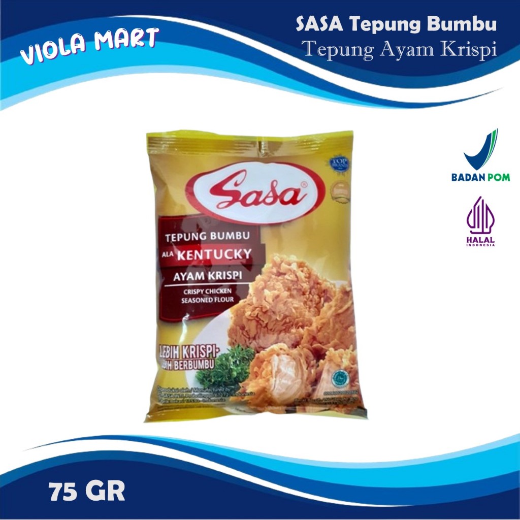 

SASA Tepung Bumbu KENTUCKY 75gr / Tepung Bumbu Ayam Krispi (Bervitamin & Bermineral)