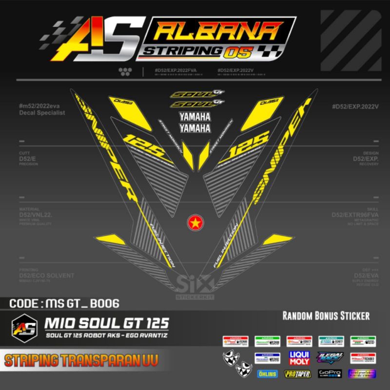 STRIPING MIO SOUL GT 125 ROBOT TRANSPARAN/STICKER MIO SOUL GT 125