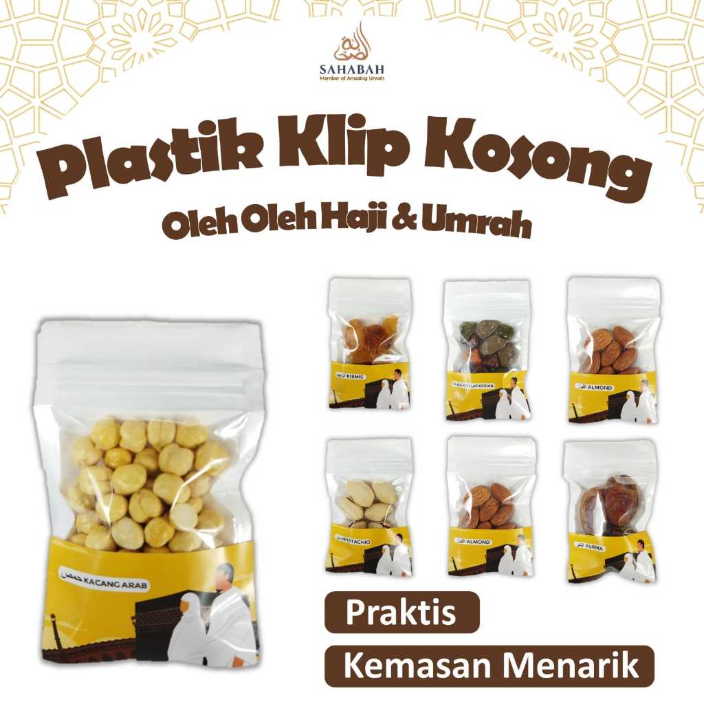 

Plastik Klip Oleh Oleh Haji dan Umrah Kosong Murah